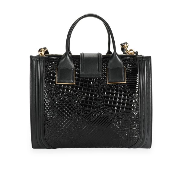 Versace Black Patent Leather Vanitas Icon Micro Tote - Picture 3 of 9